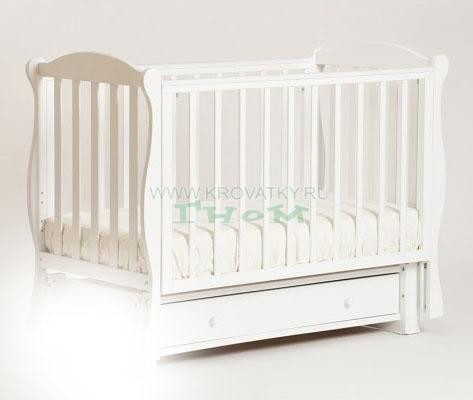 Кроватка БИ 42 "Кубаночка-6" с ящ.маятник универсального качания белый Кроватка БИ 42 "Кубаночка-6" с ящ.маятник универсального качания белый