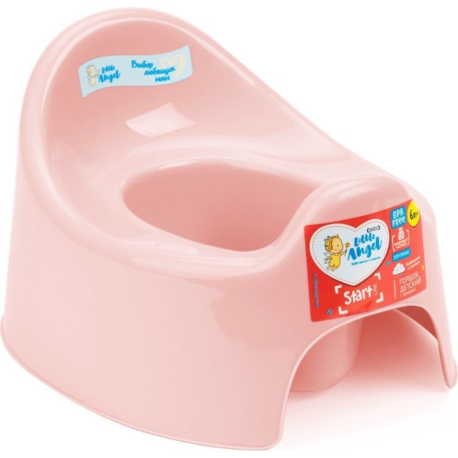 Горшок детский Little Angel "START" розовый пастельный LA2702RS